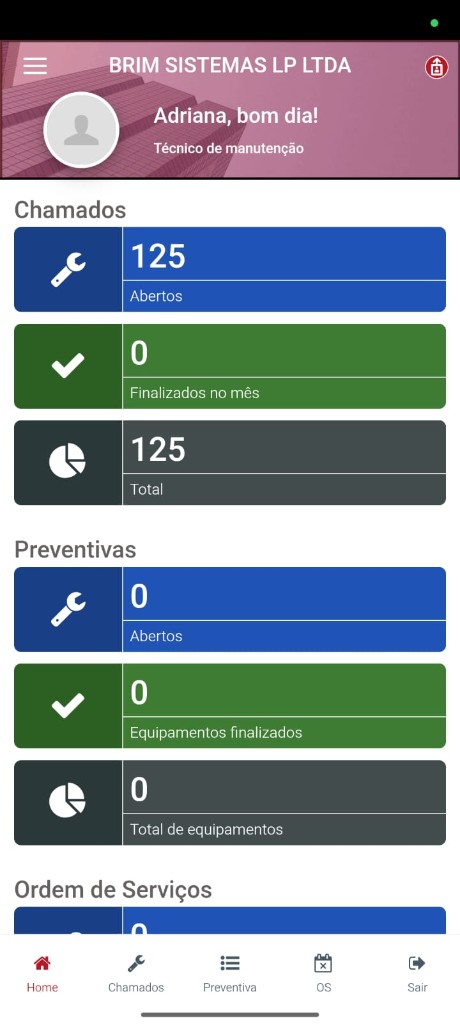 Dashboard do Liftflex App