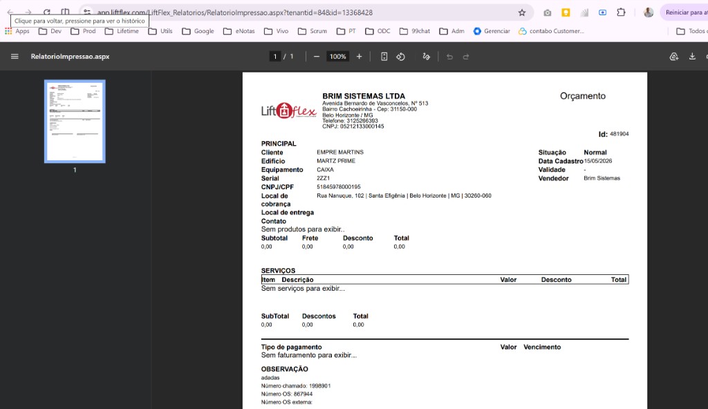 PDF de orçamento Liftflex