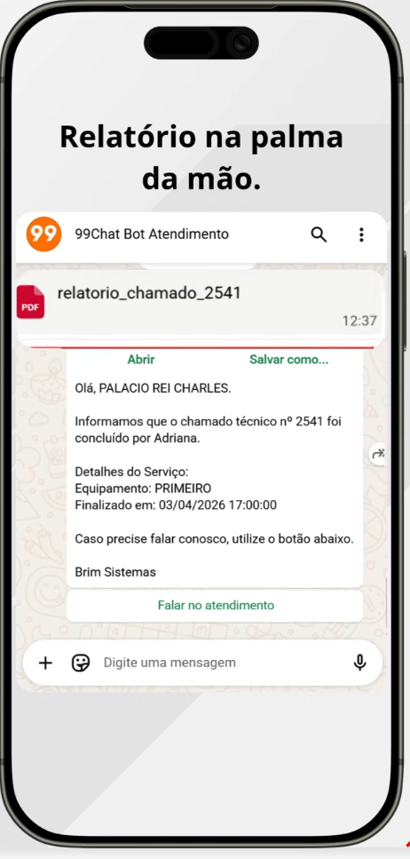 OS e relatórios no WhatsApp